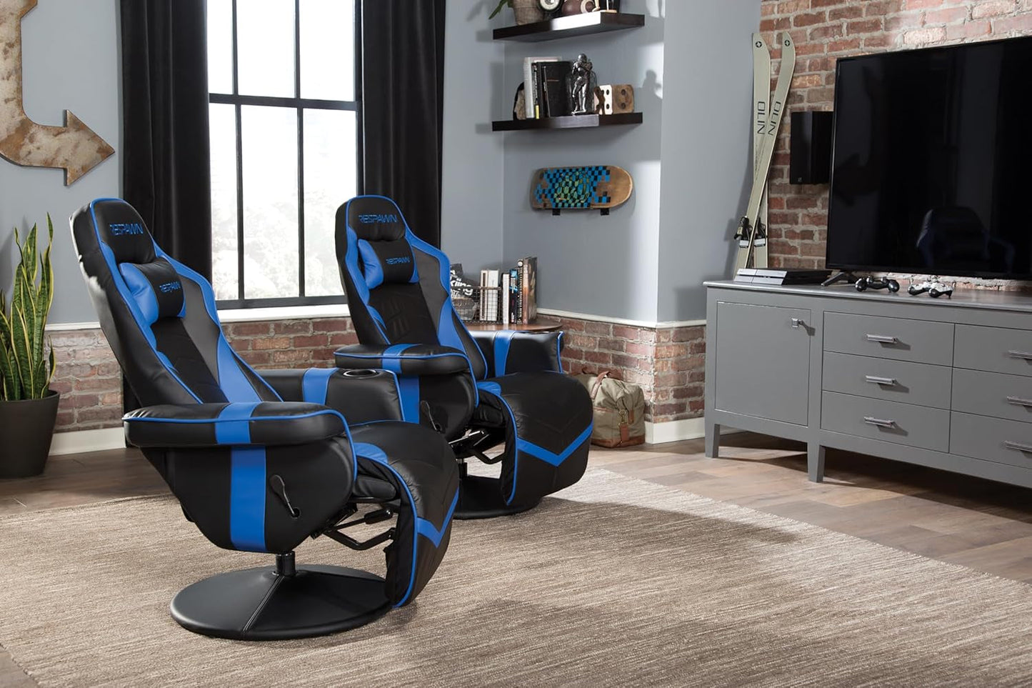 Gaming Recliner With Adjustable Leg Rest Cupholder