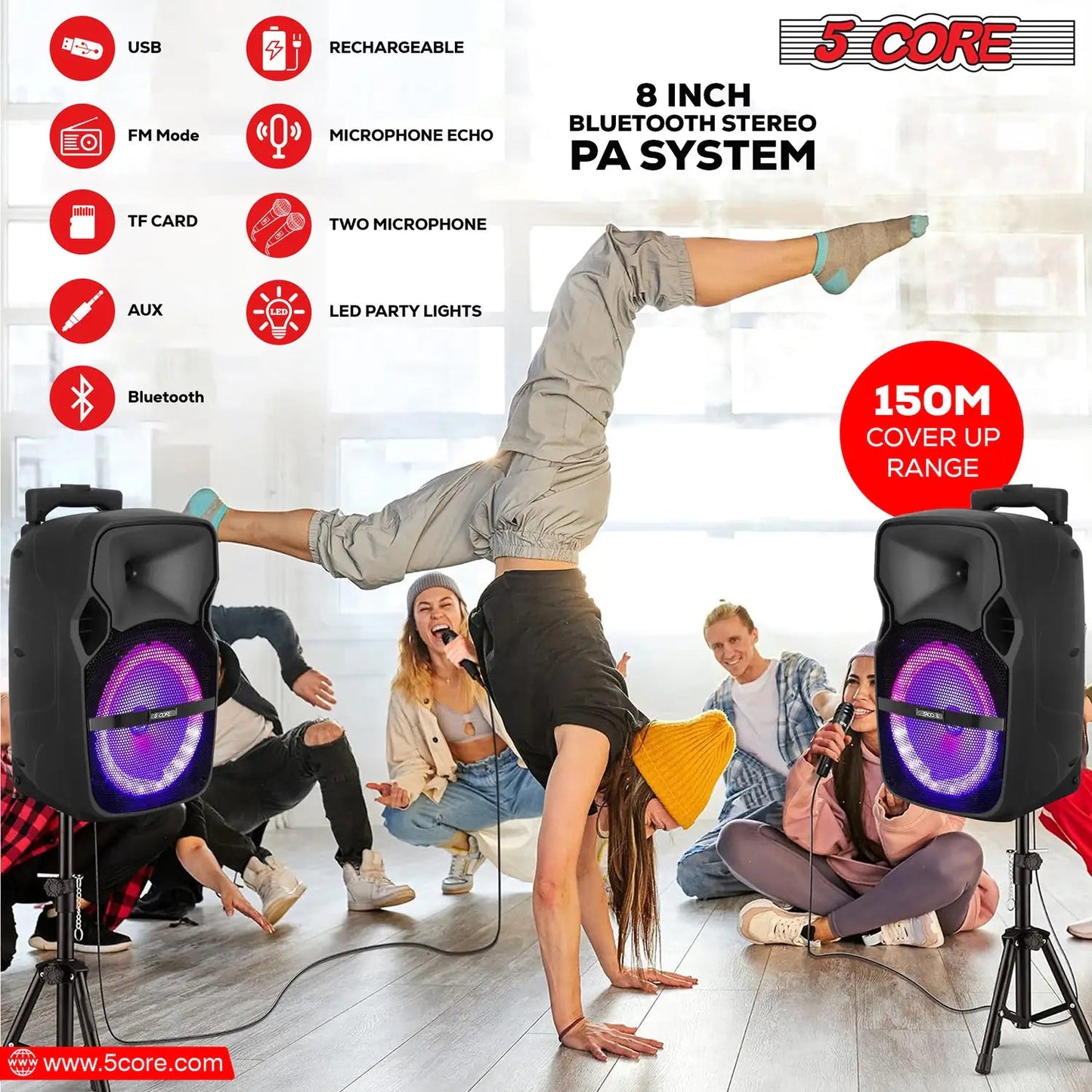 5Core 8 inch Portable  Speaker Karaoke