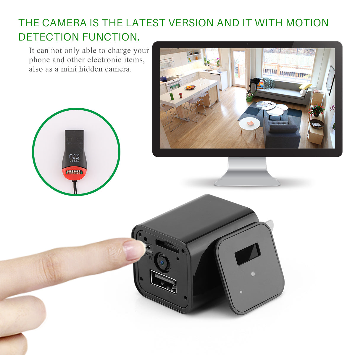 Hidden Camera USB Charger Home Security