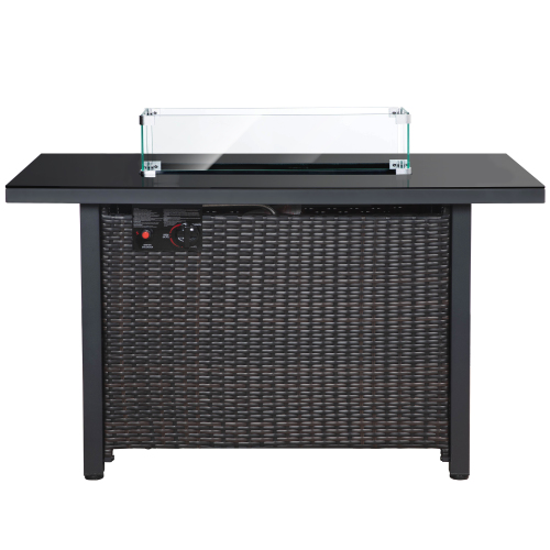 Rattan Propane Outdoor Fire Pit Table