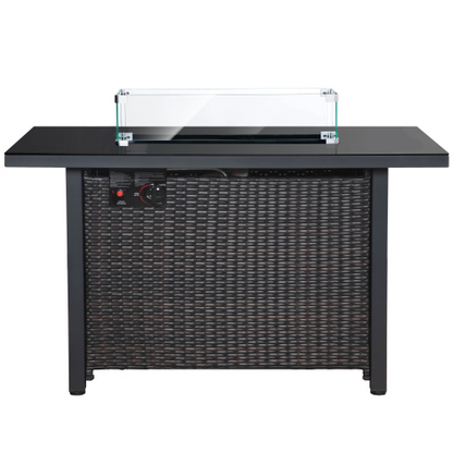 Rattan Propane Outdoor Fire Pit Table