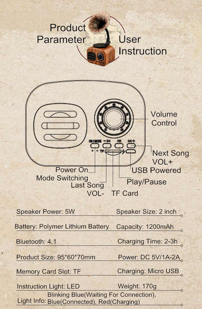 Retro Radio Portable Bluetooth