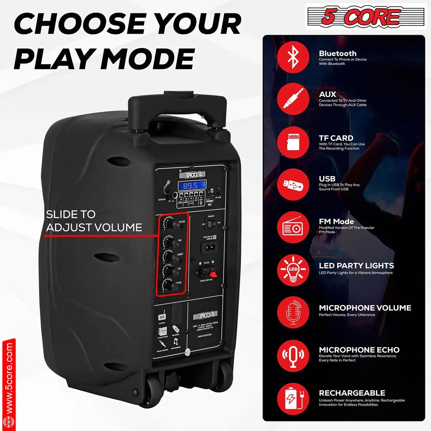 5Core 8 inch Portable  Speaker Karaoke