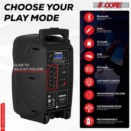 5Core 8 inch Portable  Speaker Karaoke