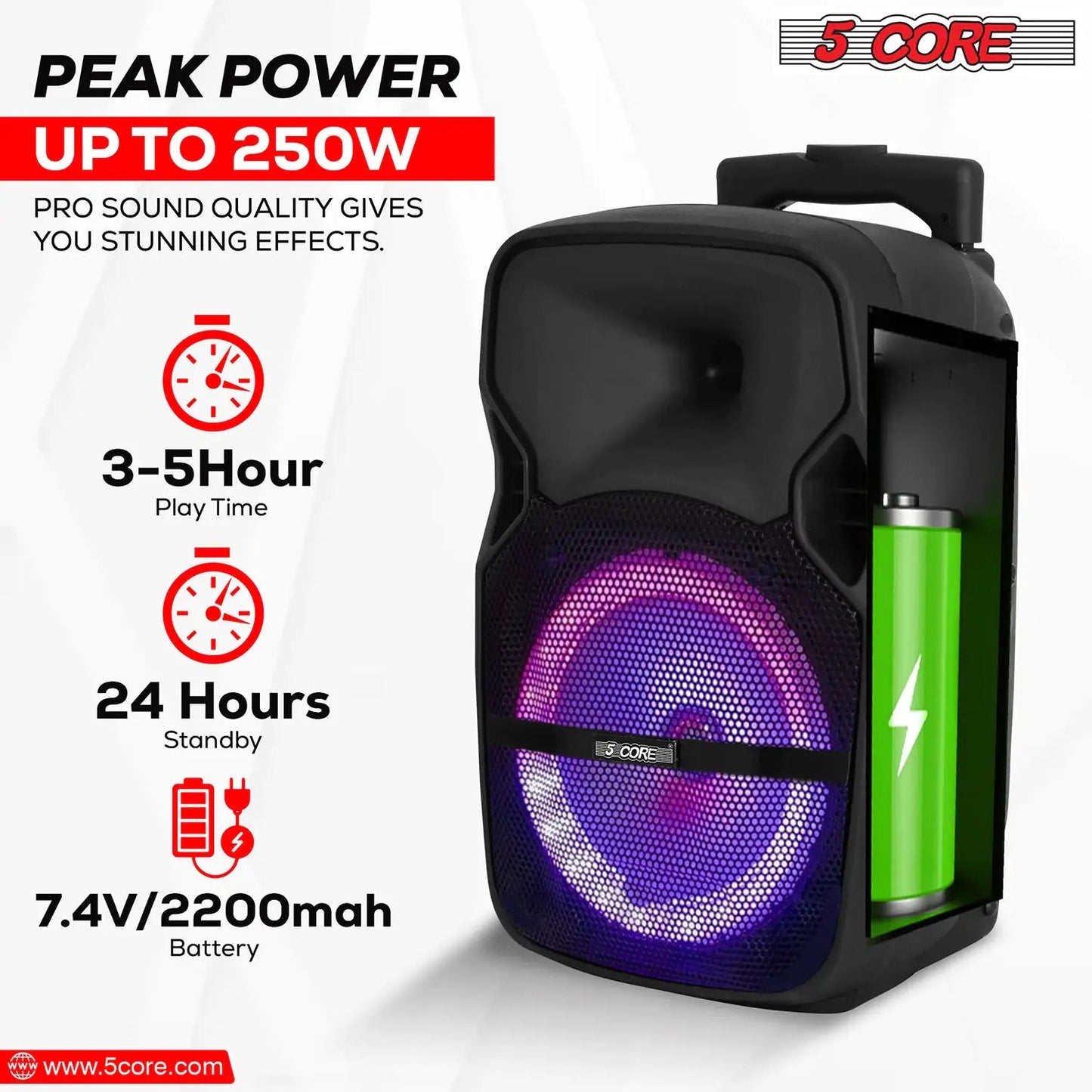 5Core 8 inch Portable  Speaker Karaoke